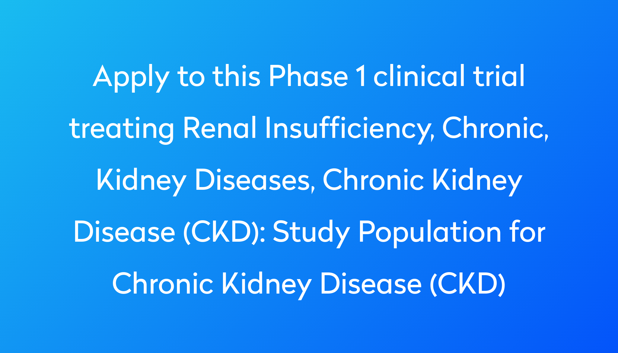 How Do They Test For Chronic Kidney Disease